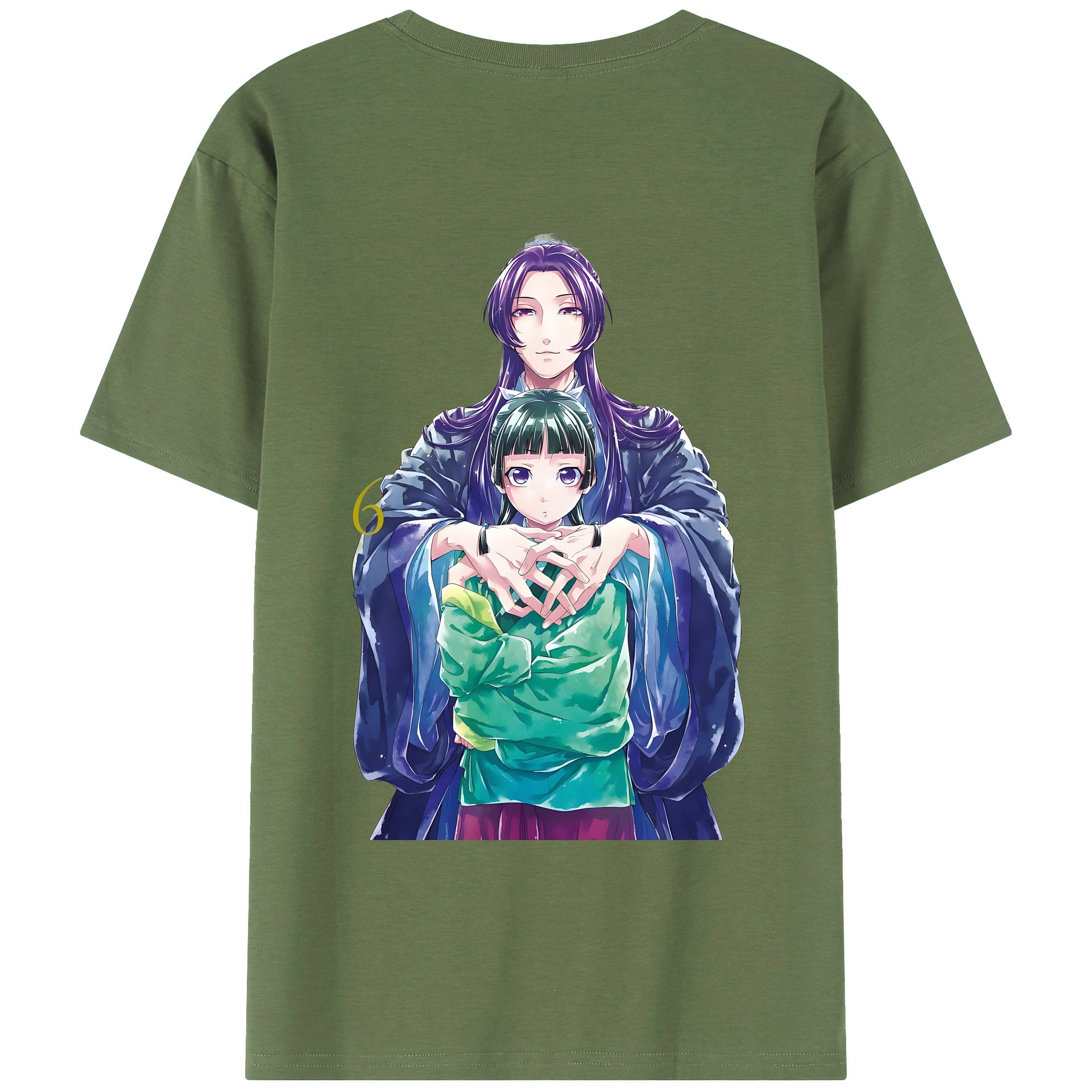 （画像用） 薬屋のひとりごと The Apothecary Diaries 綿100％ メンズ半袖Tシャツ（バックプリント） 通気性